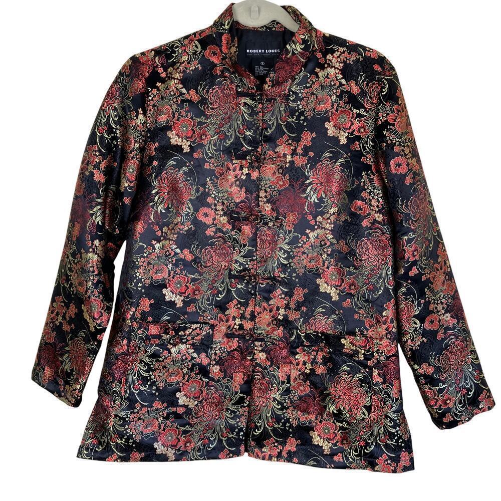 Robert Louis Vtg Oriental Traditional Asian Style Silk Blend Jacket Cheongsam